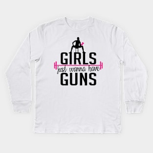 Girls just wanna have guns Kids Long Sleeve T-Shirt